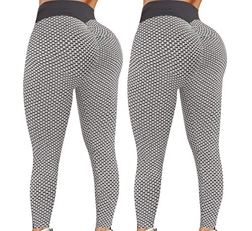 Women's High Waisted Yoga Pants Tummy Control Booty Leggings Workout  Running Butt Lift Tights, Black, Large